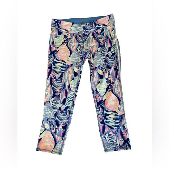 Lilly Pulitzer Luxletic Tamara Weekender Legging Twilight Blue Scale Up Women XL - Picture 1 of 10